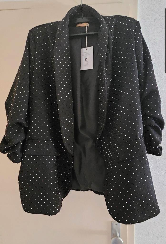 Nieuwe Zwarte Blazer met Glitter - Maat L, Kleding | Dames, Jasjes, Kostuums en Pakken, Nieuw, Jasje, Maat 42/44 (L), Zwart, Ophalen of Verzenden