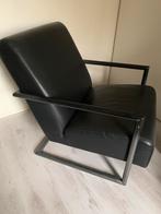 Fauteuil zwart lederlook, Huis en Inrichting, Fauteuils, Overige materialen, Gebruikt, 75 tot 100 cm, Ophalen of Verzenden