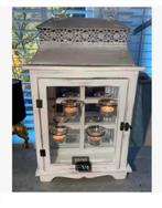 Kerst Prachtige vitrine lantaarn, kastje, wit hout 4 x licht, Diversen, Kerst, Xx, Nieuw, Ophalen of Verzenden, X