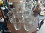 Antieke art deco set  kan en glazen (bier service ), Verzamelen, Glas en Borrelglaasjes, Ophalen of Verzenden, Zo goed als nieuw