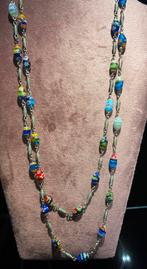 Vintage millefiori glaskristal kralenketting 130 cm lang, Sieraden, Tassen en Uiterlijk, Kettingen, Ophalen of Verzenden, Zo goed als nieuw