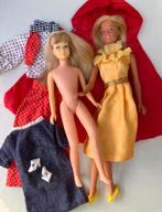 Oude Barbie en Skipper met oude kleding jr 60 70 Mattel, Ophalen of Verzenden, Gebruikt, Pop