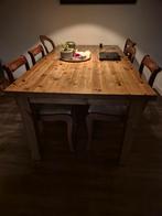 Massief houten eettafel - 100x200 cm, Huis en Inrichting, Tafels | Eettafels, Ophalen, Gebruikt, Grenenhout, 50 tot 100 cm