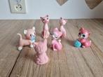 Mooie Vintage set van 6 Roze Katjes - Poes Beeldjes Keramiek, Verzenden, Gebruikt, Dier