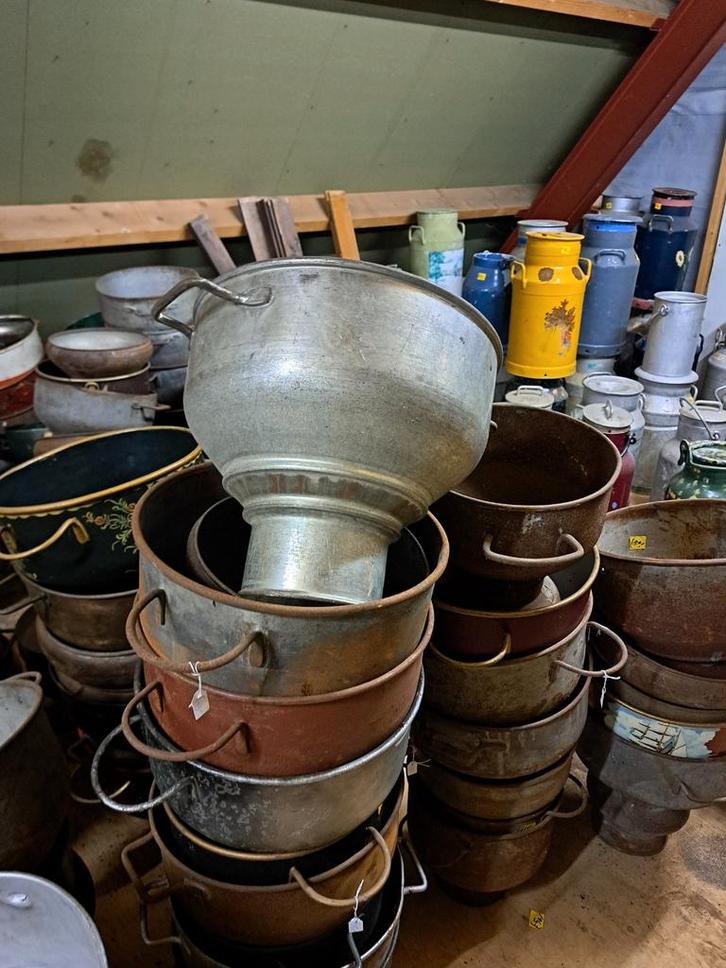 Teems ijzeren melkzeef, Antiek en Kunst, Curiosa en Brocante, Ophalen