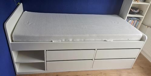 Ikea Släkt bedframe + foammatras 90x200cm, Huis en Inrichting, Slaapkamer | Bedden, Zo goed als nieuw, Eenpersoons, 90 cm, 200 cm
