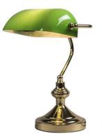 Klassieke Bureaulamp met Groene Kap, Klassiek, Ophalen of Verzenden, Zo goed als nieuw, Metaal