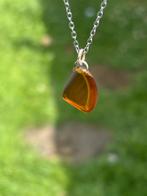 Barnsteen Edelsteenketting Roestvrijstaal, Overige materialen, Nieuw, Oranje, Ophalen of Verzenden