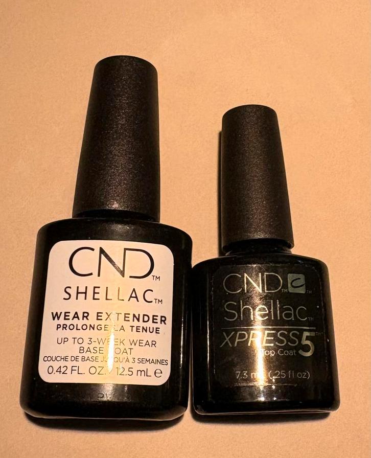 CND Shellac Basecoat & Topcoat Set, Sieraden, Tassen en Uiterlijk, Uiterlijk | Cosmetica en Make-up, Zo goed als nieuw, Make-up