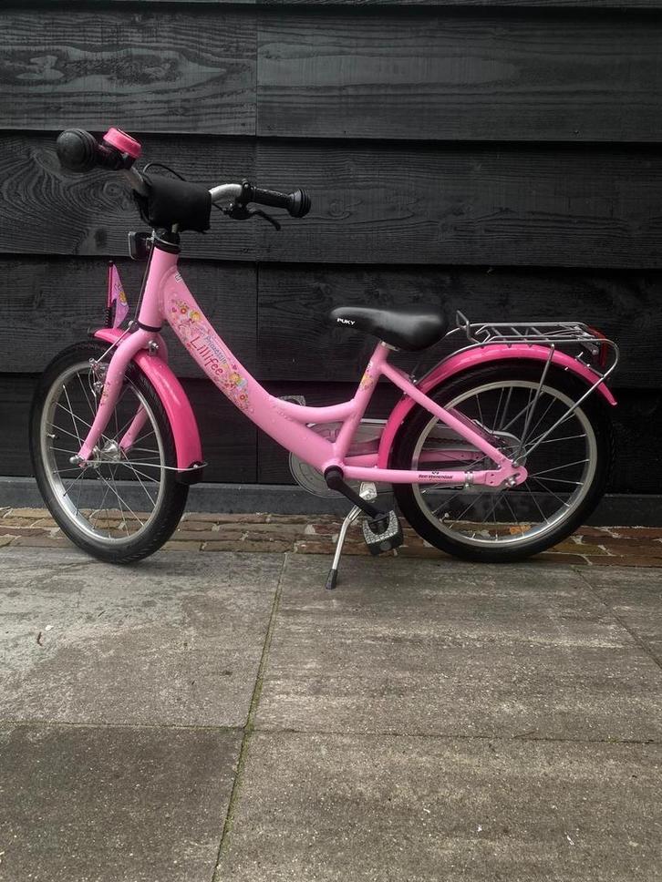 Roze Meisjesfiets - Puky Lillifee, Fietsen en Brommers, Fietsen | Meisjes, Gebruikt, 18 inch, Handrem, Ophalen of Verzenden