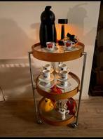 Vintage Koffiecorner / Trolly Jaren 70/80, Ophalen, Gebruikt, Metaal, 25 tot 50 cm