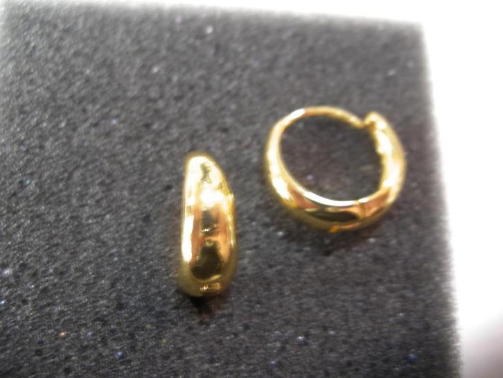 Een paar mooie 18K Goud Vergulde Creool Oorbellen, Sieraden, Tassen en Uiterlijk, Antieke sieraden, Oorbellen, Goud, Verguld, Verzenden