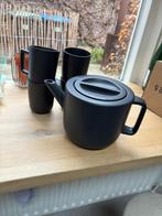 Gusta fika Theeset - Zwart - Theepot met 4 Mokken, Ophalen, Nieuw, Beker of Kan