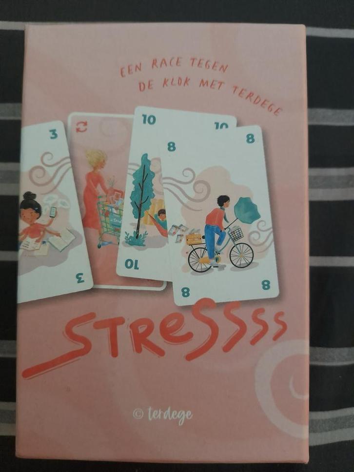 Stresssss kaartspel van Terdege, Hobby en Vrije tijd, Gezelschapsspellen | Bordspellen, Zo goed als nieuw, Een of twee spelers