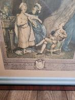 Vintage houten lijsten met prent achter glas p/st 17.95, Ophalen of Verzenden