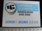 sticker Lambert Geerkens agri boerderijbouw genie rural logo, Verzenden, Zo goed als nieuw, Bedrijf of Vereniging