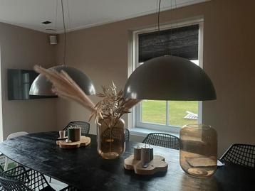 2x hanglampen beton grijs rond 80cm beschikbaar voor biedingen