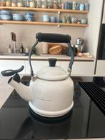Le Creuset Fluitketel Gietijzer Wit, Ophalen of Verzenden, Gebruikt