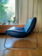 Dyyk Cielo fauteuil / blauw leren stoel / leder, Ophalen, Minder dan 50 cm, Gebruikt, 75 tot 100 cm