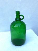 Vintage fles vaas van groen glas, Minder dan 50 cm, Groen, Glas, Gebruikt