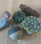 Herfst Decoratie Set - Paddestoel, Eikel, Vogel, Pompoen, Ophalen of Verzenden, Zo goed als nieuw, Overige materialen