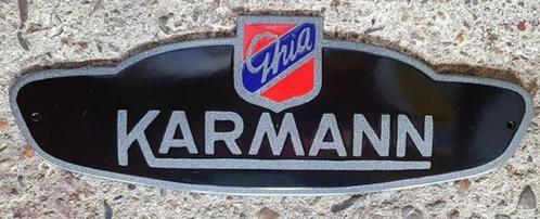 Karmann Ghia VW emaillen reclame decoratie bord garage, Verzamelen, Merken en Reclamevoorwerpen, Zo goed als nieuw, Reclamebord