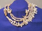 Opvallende zeer lange ketting van parels en bergkristal, Ophalen of Verzenden, Nieuw, Overige materialen