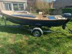 Oud huijzer 440 15pk met riba kanteltrailer MOET WEG, Watersport en Boten, Ophalen, 10 tot 30 pk, Zo goed als nieuw, 3 tot 6 meter