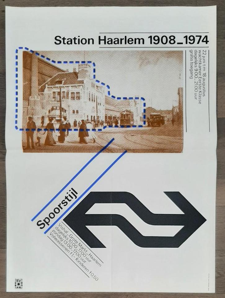 Station Haarlem 1908-1974 – NS, Verzamelen, Posters, Zo goed als nieuw, Ophalen of Verzenden