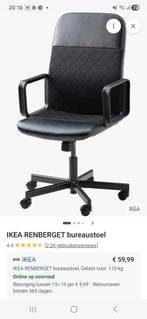 Nette Ikea Renberget bureaustoel, Ophalen of Verzenden, Gebruikt, Zwart, Bureaustoel