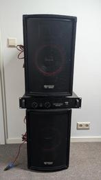 Speakers 10 inch + Versterker - JBSYSTEMS & KONIG, Audio, Tv en Foto, Luidsprekers, Gebruikt, 120 watt of meer, Front, Rear of Stereo speakers