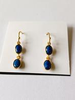 Fraaie zilver vergulde oorbellen Lapis Lazuli, Ophalen of Verzenden, Zo goed als nieuw, Zilver, Zilver