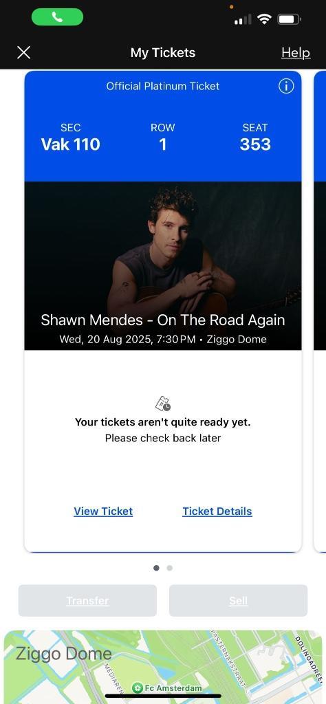 ticket shawn mendes on the road again Amsterdam, Tickets en Kaartjes, Concerten | Pop, Eén persoon, September