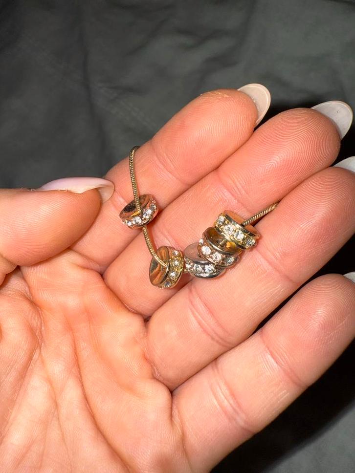 Zilveren Ketting met Bedels, Sieraden, Tassen en Uiterlijk, Kettingen, Zo goed als nieuw, Zilver, Met hanger, Ophalen of Verzenden