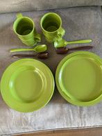 Vintage groene mepal set, Ophalen of Verzenden, Zo goed als nieuw
