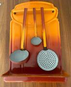Gietijzeren keukengerei set oranje/rood, Verzenden
