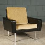 Vintage fauteuil – velours – jaren 60, Huis en Inrichting, Fauteuils, Gebruikt, Metaal, Vintage, 75 tot 100 cm