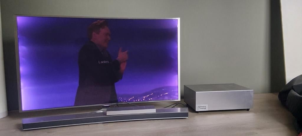 Samsung 55. Inch curved incl soundbar, Ophalen, Zo goed als nieuw, Samsung, 100 cm of meer