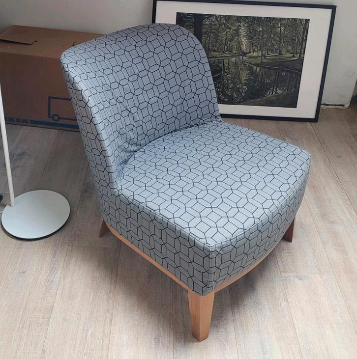 Ikea Stockholm fauteuil incl 2 uitwasbare hoezen, Huis en Inrichting, Stoelen, Zo goed als nieuw, Eén, Hout, Stof, Grijs, Ophalen