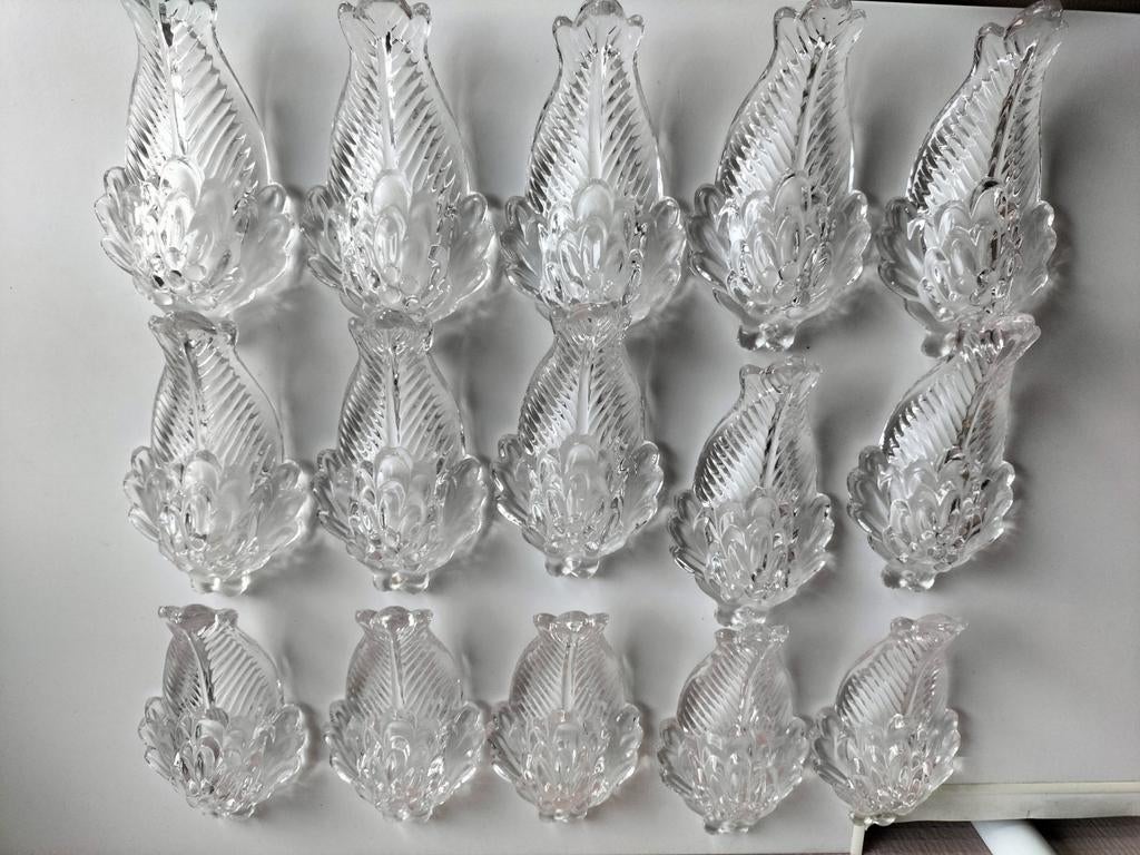 Vintage Kroonluchter Ornamenten - 15 stuks, Gebruikt, Vintage, Ophalen of Verzenden, Glas