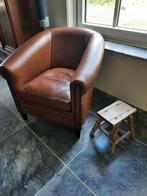 Schapenleren club fauteuil, Huis en Inrichting, Fauteuils, Ophalen, Zo goed als nieuw, 75 tot 100 cm