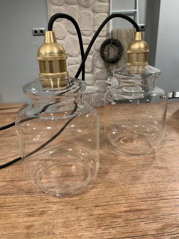 Riviera Maison set/2 glazen hanglampen beschikbaar voor biedingen