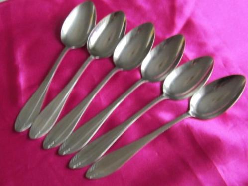 6 dinerlepels 20,5cm Gero Zilmeta visgraat 581 1940-1970, Huis en Inrichting, Keuken | Bestek, Gebruikt, Los bestek, Rvs of Chroom