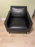 Te koop: Zeer nette zwarte leren fauteuil van Ikea, Ophalen, Zwart, Leer, Zo goed als nieuw