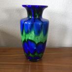 Vintage Art Glass Jozefina Krosno Vaas Blauw/Groen, Ophalen of Verzenden