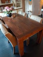 Mooie acacia houten eettafel, Huis en Inrichting, Tafels | Eettafels, Ophalen, Gebruikt, 50 tot 100 cm, Vijf personen of meer