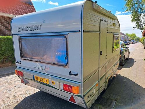 Chateau le Car 350 met moover, Caravans en Kamperen, Caravans, Particulier, tot en met 3, 500 - 750 kg, Treinzit, Chateau, Dwarsbed
