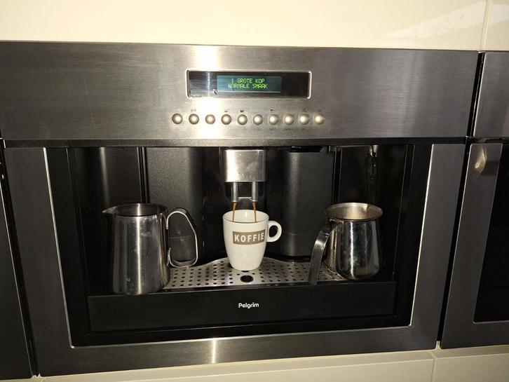Pelgrim IKM540RVS Inbouw Koffiemachine, Witgoed en Apparatuur, Koffiezetapparaten, Gebruikt, Gemalen koffie, Koffiebonen, Koffiemachine