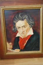 Schilderij van Beethoven. Zie omschrijving., Ophalen, Gebruikt, Minder dan 50 cm, Schilderij