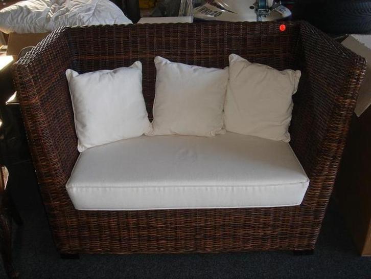TUINBANK bank (gevlochten takken) met kussens -50 % korting, Huis en Inrichting, Woonaccessoires | Overige, Zo goed als nieuw